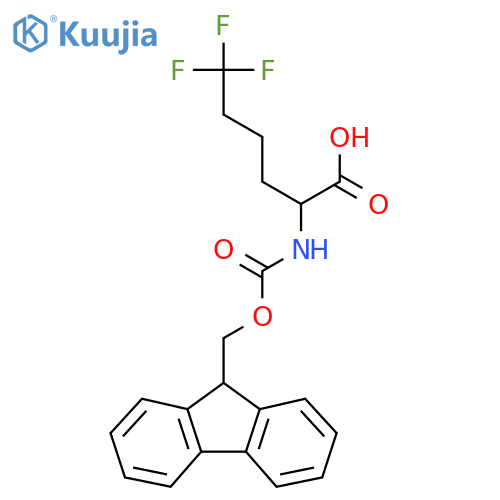 2-({(9H-fluoren-9-yl)methoxycarbonyl}amino)-6,6,6-trifluorohexanoic acid structure