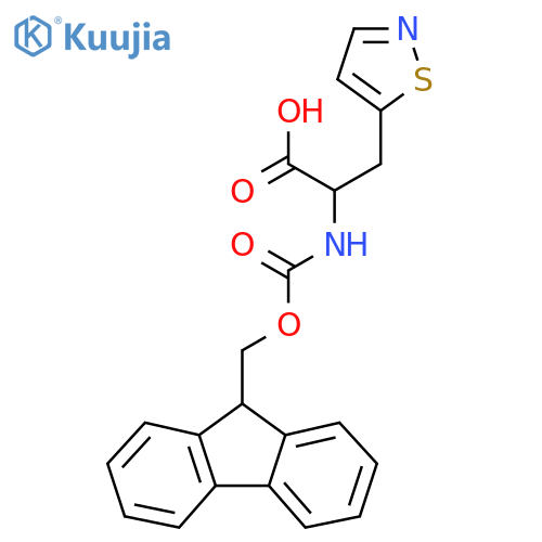 2-({(9H-fluoren-9-yl)methoxycarbonyl}amino)-3-(1,2-thiazol-5-yl)propanoic acid structure