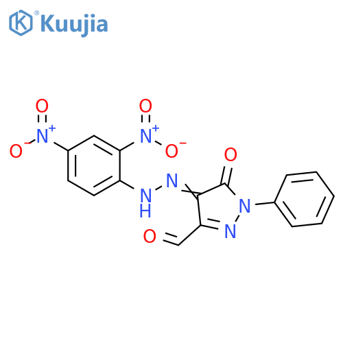 1H-Pyrazole-3-carboxaldehyde,4-[(2,4-dinitrophenyl)hydrazono]-4,5-dihydro-5-oxo-1-phenyl- structure