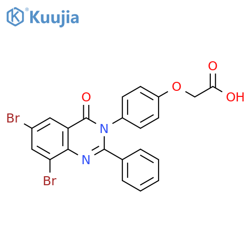 Acetic acid,[4-(6,8-dibromo-4-oxo-2-phenyl-3(4H)-quinazolinyl)phenoxy]- structure