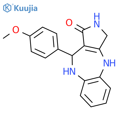 10-(4-methoxyphenyl)-3,4,9,10-tetrahydropyrrolo[3,4-b][1,5]benzodiazepin-1(2H)-one structure