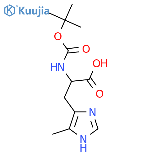 2-{(tert-butoxy)carbonylamino}-3-(4-methyl-1H-imidazol-5-yl)propanoic acid structure