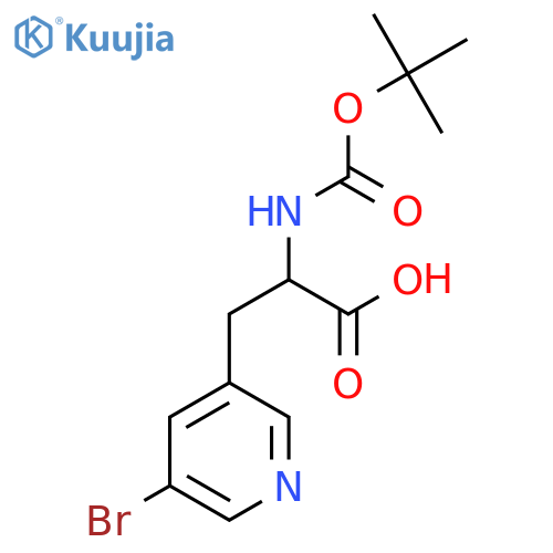 3-(5-bromopyridin-3-yl)-2-{(tert-butoxy)carbonylamino}propanoic acid structure