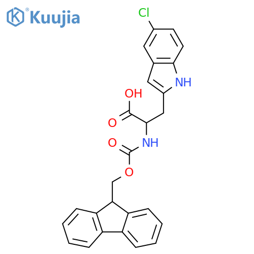 3-(5-chloro-1H-indol-2-yl)-2-({(9H-fluoren-9-yl)methoxycarbonyl}amino)propanoic acid structure