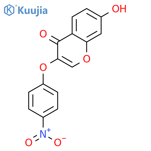 7-hydroxy-3-(4-nitrophenoxy)-4H-chromen-4-one structure