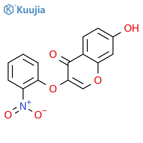 7-hydroxy-3-(2-nitrophenoxy)-4H-chromen-4-one structure