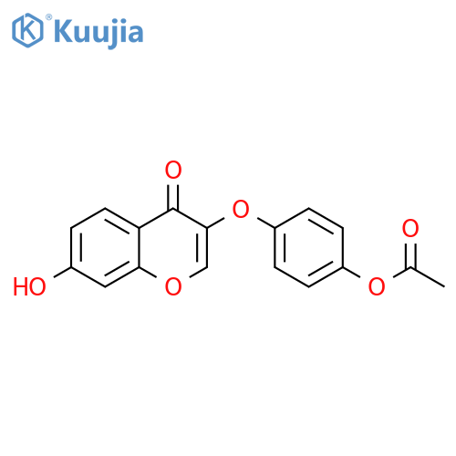 4H-1-Benzopyran-4-one, 3-[4-(acetyloxy)phenoxy]-7-hydroxy- structure