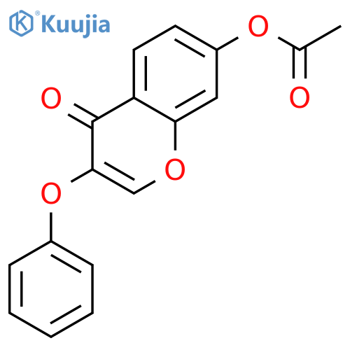 4-oxo-3-phenoxy-4H-chromen-7-yl acetate structure