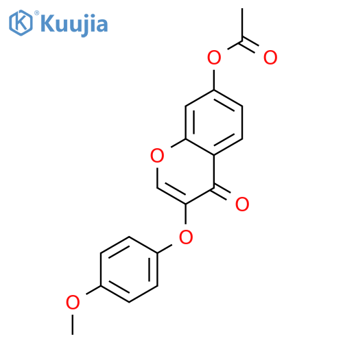 4H-1-Benzopyran-4-one,7-(acetyloxy)-3-(4-methoxyphenoxy)- structure