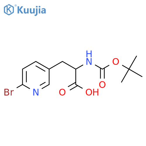 3-(6-Bromopyridin-3-yl)-2-[(2-methylpropan-2-yl)oxycarbonylamino]propanoic acid structure