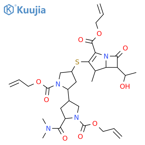 [2,3'-Bipyrrolidine]-1,1'-dicarboxylic acid,5'-[(dimethylamino)carbonyl]-4-[[6-(1-hydroxyethyl)-4-methyl-7-oxo-2-[(2-propenyloxy)carbonyl]-1-azabicyclo[3.2.0]hept-2-en-3-yl]thio]-,di-2-propenyl ester structure