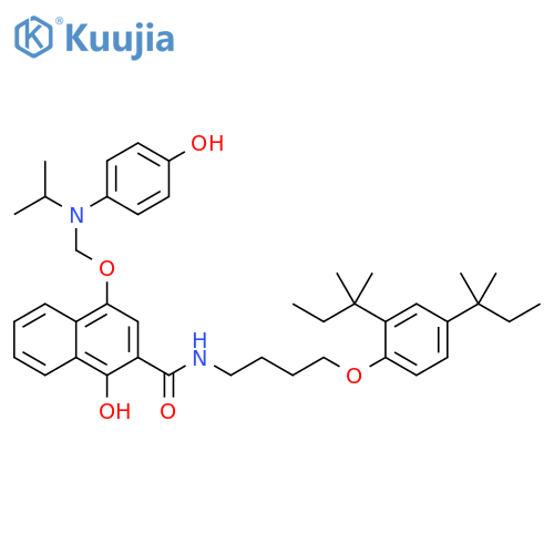 2-Naphthalenecarboxamide,N-[4-[2,4-bis(1,1-dimethylpropyl)phenoxy]butyl]-1-hydroxy-4-[[(4-hydroxyphenyl)(1-methylethyl)amino]methoxy]- structure