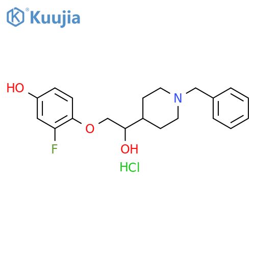 4-Piperidinemethanol,a-[(2-fluoro-4-hydroxyphenoxy)methyl]-1-(phenylmethyl)-, hydrochloride structure
