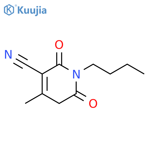 3-Pyridinecarbonitrile, 1-butyl-1,2,5,6-tetrahydro-4-methyl-2,6-dioxo- structure