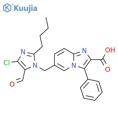 Imidazo[1,2-a]pyridine-2-carboxylic acid,6-[(2-butyl-4-chloro-5-formyl-1H-imidazol-1-yl)methyl]-3-phenyl- structure