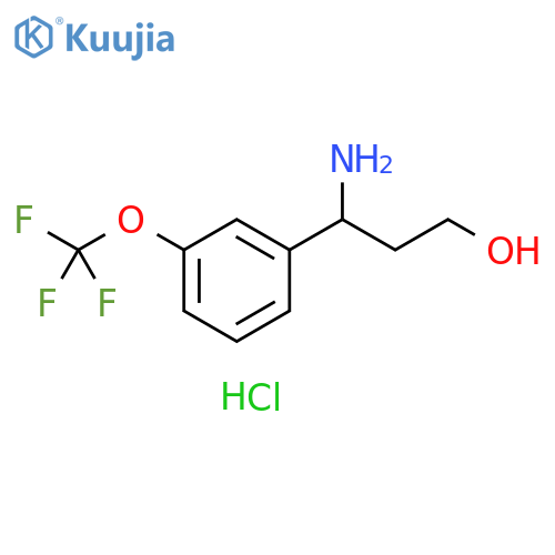 3-amino-3-3-(trifluoromethoxy)phenylpropan-1-ol hydrochloride structure