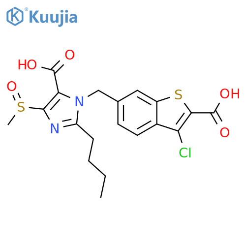 1H-Imidazole-5-carboxylic acid,2-butyl-1-[(2-carboxy-3-chlorobenzo[b]thien-6-yl)methyl]-4-(methylsulfinyl)- structure