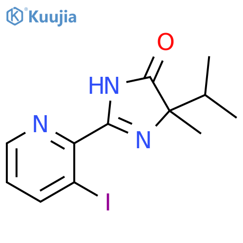 4H-Imidazol-4-one,1,5-dihydro-2-(3-iodo-2-pyridinyl)-5-methyl-5-(1-methylethyl)- structure