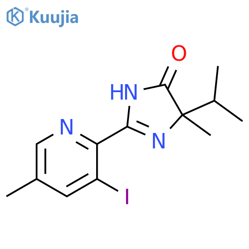 4H-Imidazol-4-one,1,5-dihydro-2-(3-iodo-5-methyl-2-pyridinyl)-5-methyl-5-(1-methylethyl)- structure