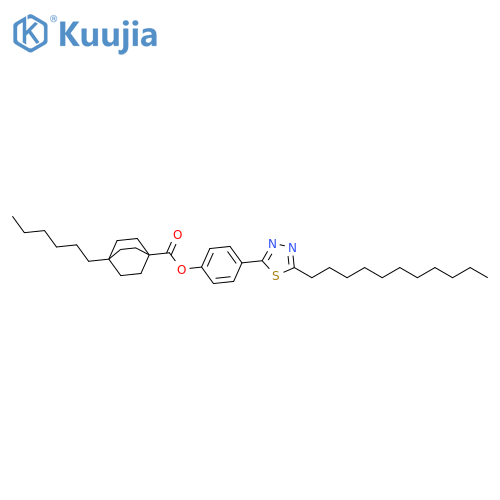 Bicyclo[2.2.2]octane-1-carboxylic acid, 4-hexyl-,4-(5-undecyl-1,3,4-thiadiazol-2-yl)phenyl ester structure