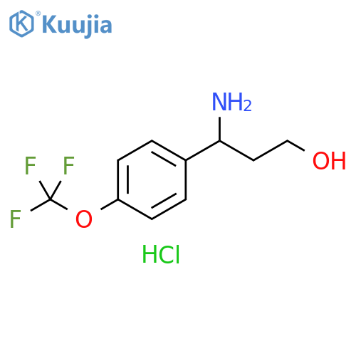 3-amino-3-4-(trifluoromethoxy)phenylpropan-1-ol hydrochloride structure