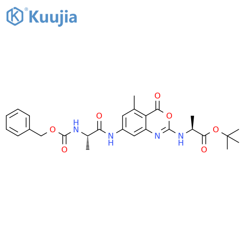 L-Alanine,N-[5-methyl-4-oxo-7-[[1-oxo-2-[[(phenylmethoxy)carbonyl]amino]propyl]amino]-4H-3,1-benzoxazin-2-yl]-, 1,1-dimethylethyl ester, (S)- structure