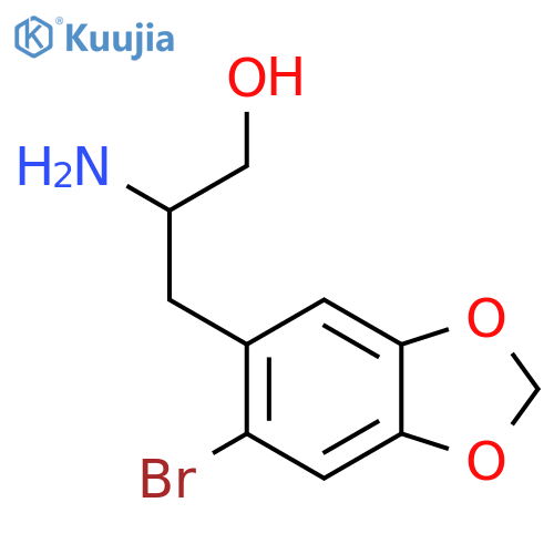 2-amino-3-(6-bromo-1,3-dioxaindan-5-yl)propan-1-ol structure