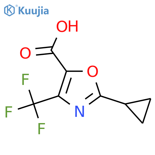 2-Cyclopropyl-4-(trifluoromethyl)-1,3-oxazole-5-carboxylic acid structure