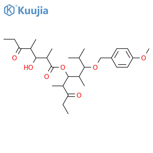 Heptanoic acid, 3-hydroxy-2,4-dimethyl-5-oxo-, (1S,2S,3S)-3-[(4-methoxyphenyl)methoxy]-2,4-dimethyl-1-[(1S)-1-methyl-2-oxobutyl]pentyl ester, (2R,3R,4S)- structure