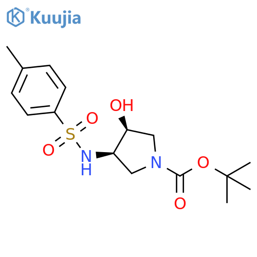 1-Pyrrolidinecarboxylic acid,3-hydroxy-4-[[(4-methylphenyl)sulfonyl]amino]-, 1,1-dimethylethyl ester,cis- structure