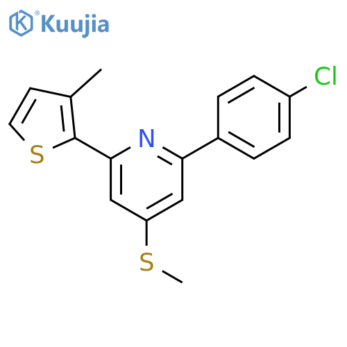 Pyridine, 2-(4-chlorophenyl)-6-(3-methyl-2-thienyl)-4-(methylthio)- structure