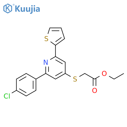 Acetic acid, [[2-(4-chlorophenyl)-6-(2-thienyl)-4-pyridinyl]thio]-, ethylester structure