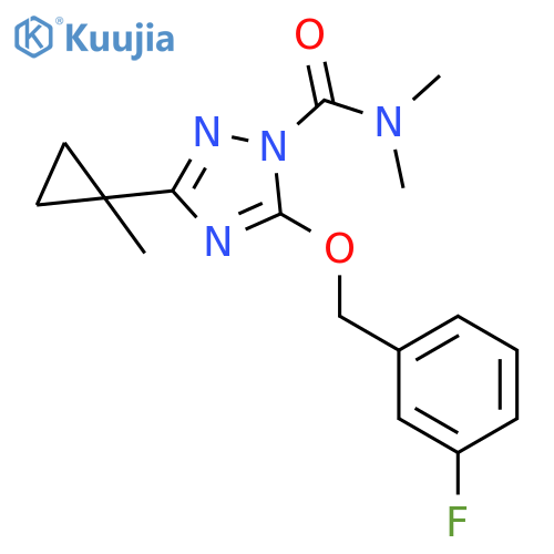 1H-1,2,4-Triazole-1-carboxamide,5-[(3-fluorophenyl)methoxy]-N,N-dimethyl-3-(1-methylcyclopropyl)- structure