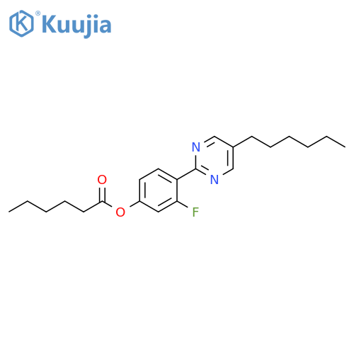 Hexanoic acid, 3-fluoro-4-(5-hexyl-2-pyrimidinyl)phenyl ester structure