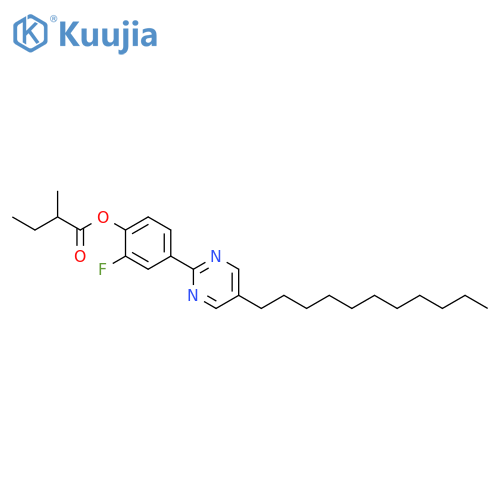 Butanoic acid, 2-methyl-, 2-fluoro-4-(5-undecyl-2-pyrimidinyl)phenyl ester structure