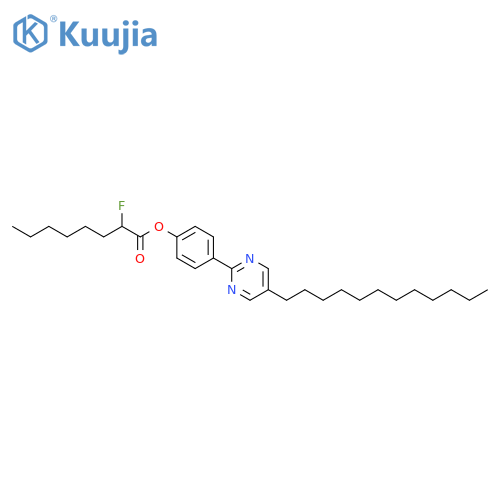 Octanoic acid, 2-fluoro-, 4-(5-dodecyl-2-pyrimidinyl)phenyl ester structure