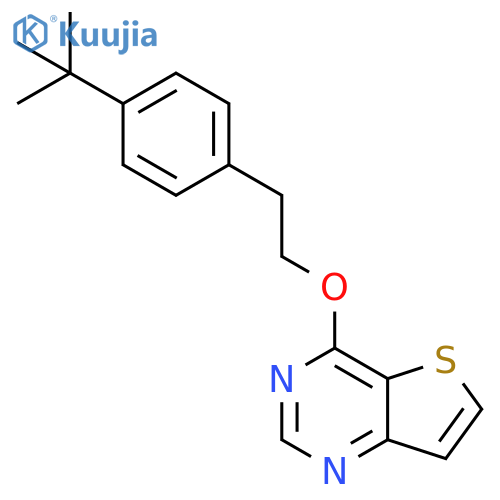 Thieno[3,2-d]pyrimidine, 4-[2-[4-(1,1-dimethylethyl)phenyl]ethoxy]- structure