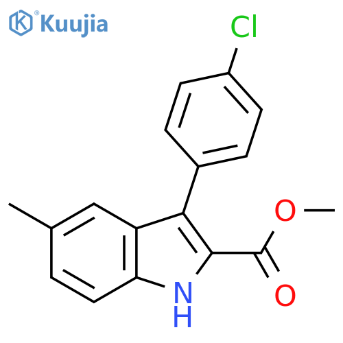 1H-Indole-2-carboxylic acid, 3-(4-chlorophenyl)-5-methyl-, methyl ester structure