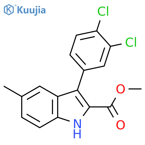 1H-Indole-2-carboxylic acid, 3-(3,4-dichlorophenyl)-5-methyl-, methylester structure