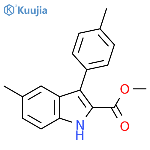 1H-Indole-2-carboxylic acid, 5-methyl-3-(4-methylphenyl)-, methyl ester structure