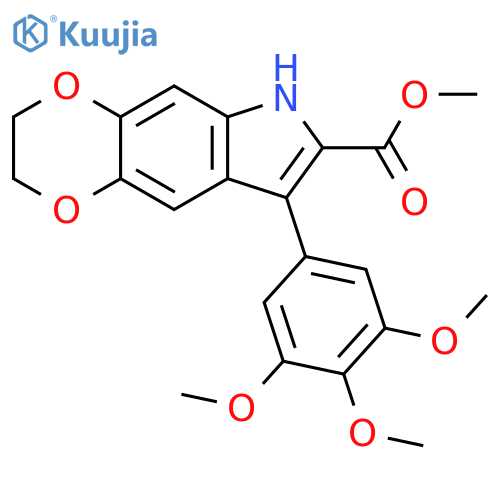 6H-1,4-Dioxino[2,3-f]indole-7-carboxylic acid,2,3-dihydro-8-(3,4,5-trimethoxyphenyl)-, methyl ester structure