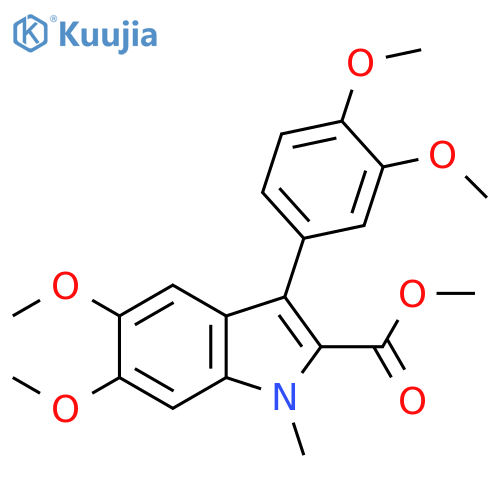 1H-Indole-2-carboxylic acid,3-(3,4-dimethoxyphenyl)-5,6-dimethoxy-1-methyl-, methyl ester structure