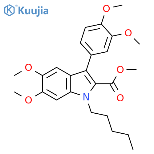 1H-Indole-2-carboxylic acid,3-(3,4-dimethoxyphenyl)-5,6-dimethoxy-1-pentyl-, methyl ester structure