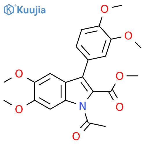 1H-Indole-2-carboxylic acid,1-acetyl-3-(3,4-dimethoxyphenyl)-5,6-dimethoxy-, methyl ester structure