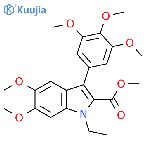 1H-Indole-2-carboxylic acid, 1-ethyl-5,6-dimethoxy-3-(3,4,5-trimethoxyphenyl)-, methyl ester structure