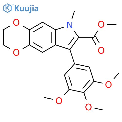 6H-1,4-Dioxino[2,3-f]indole-7-carboxylic acid,2,3-dihydro-6-methyl-8-(3,4,5-trimethoxyphenyl)-, methyl ester structure