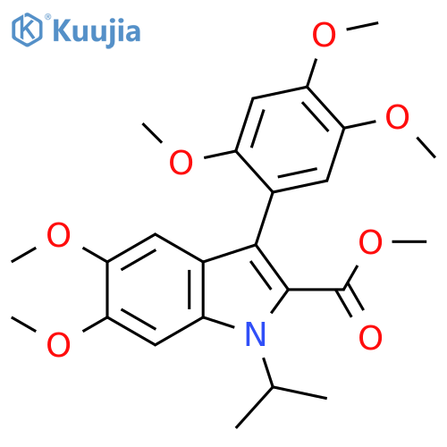 1H-Indole-2-carboxylic acid,5,6-dimethoxy-1-(1-methylethyl)-3-(2,4,5-trimethoxyphenyl)-, methylester structure