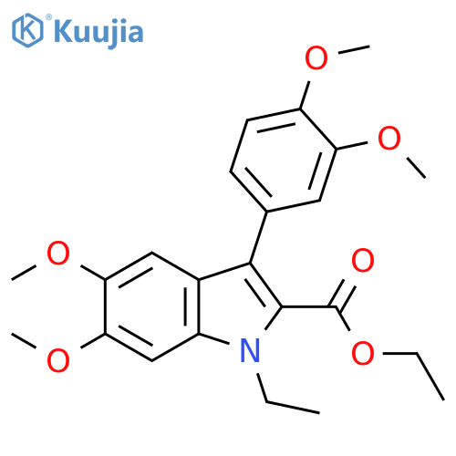 1H-Indole-2-carboxylic acid,3-(3,4-dimethoxyphenyl)-1-ethyl-5,6-dimethoxy-, ethyl ester structure