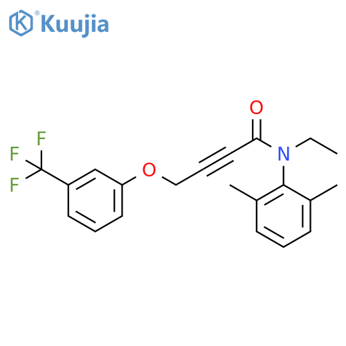 2-Butynamide,N-(2,6-dimethylphenyl)-N-ethyl-4-[3-(trifluoromethyl)phenoxy]- structure