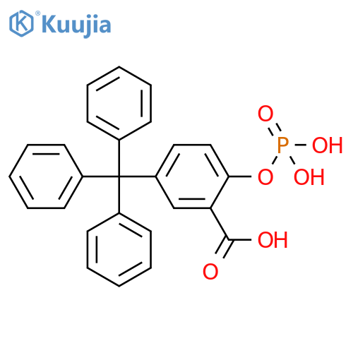 Benzoic acid, 2-(phosphonooxy)-5-(triphenylmethyl)- structure